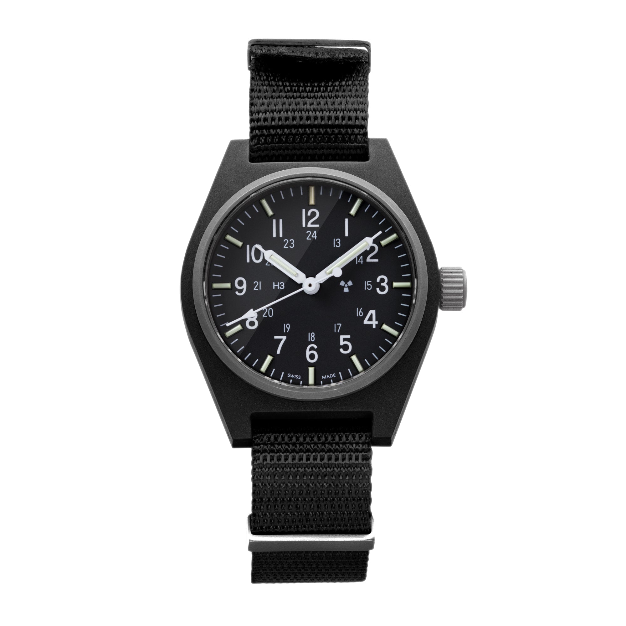 34 mm schwarzes Allzweckquarzuhrwerk (GPQ) – Marathon Watch Europa 