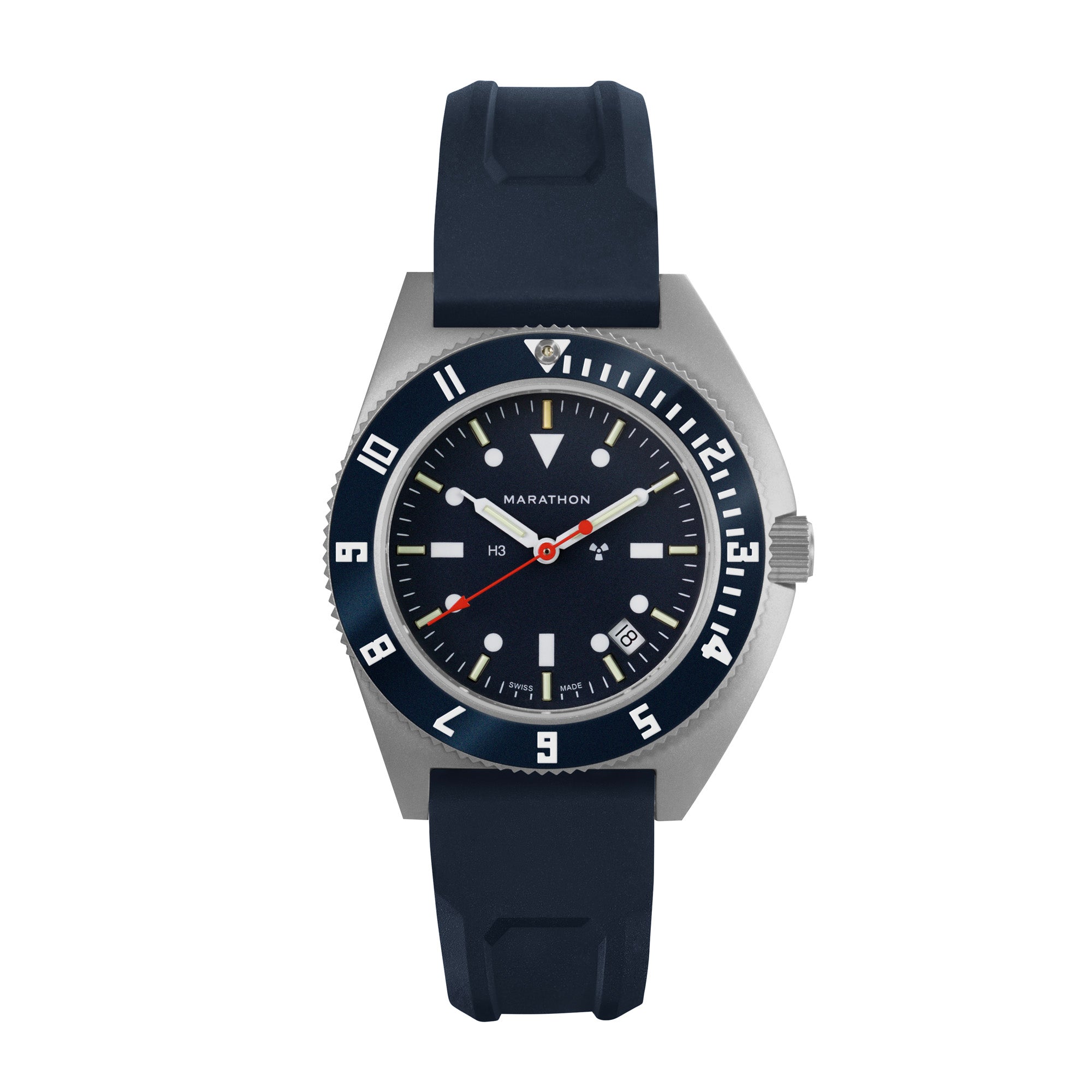 41mm Blue Steel Navigator w/Date (SSNAV-D) on Blue 3-Piece Rubber
