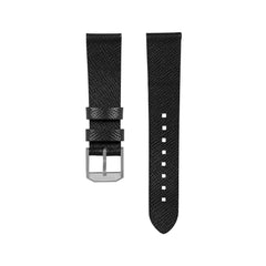 20mm 2-Piece Leather Strap, Black with Parkerized Hardware
