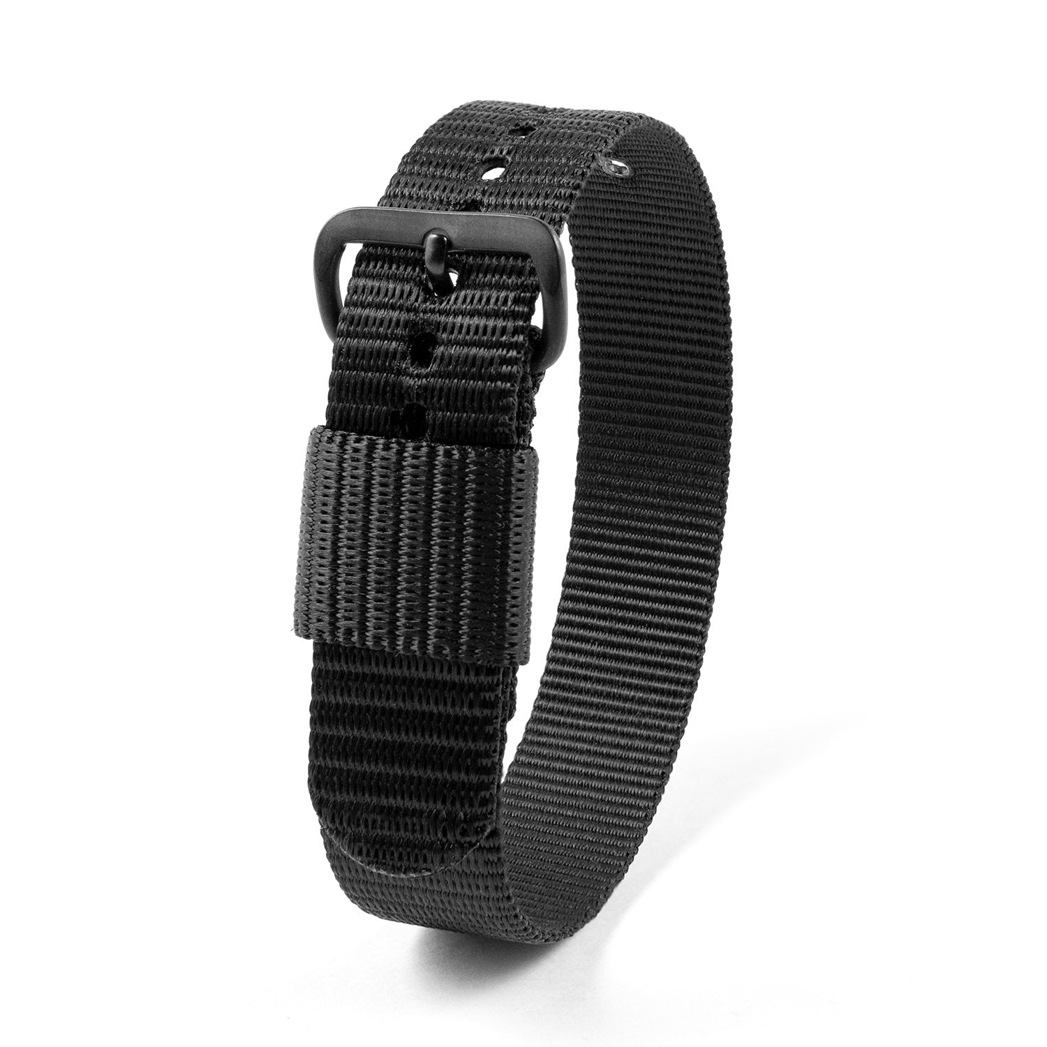 16 mm - 10" de longueur - Bracelet de montre en nylon balistique avec boucle en acier inoxydable - marathonwatch