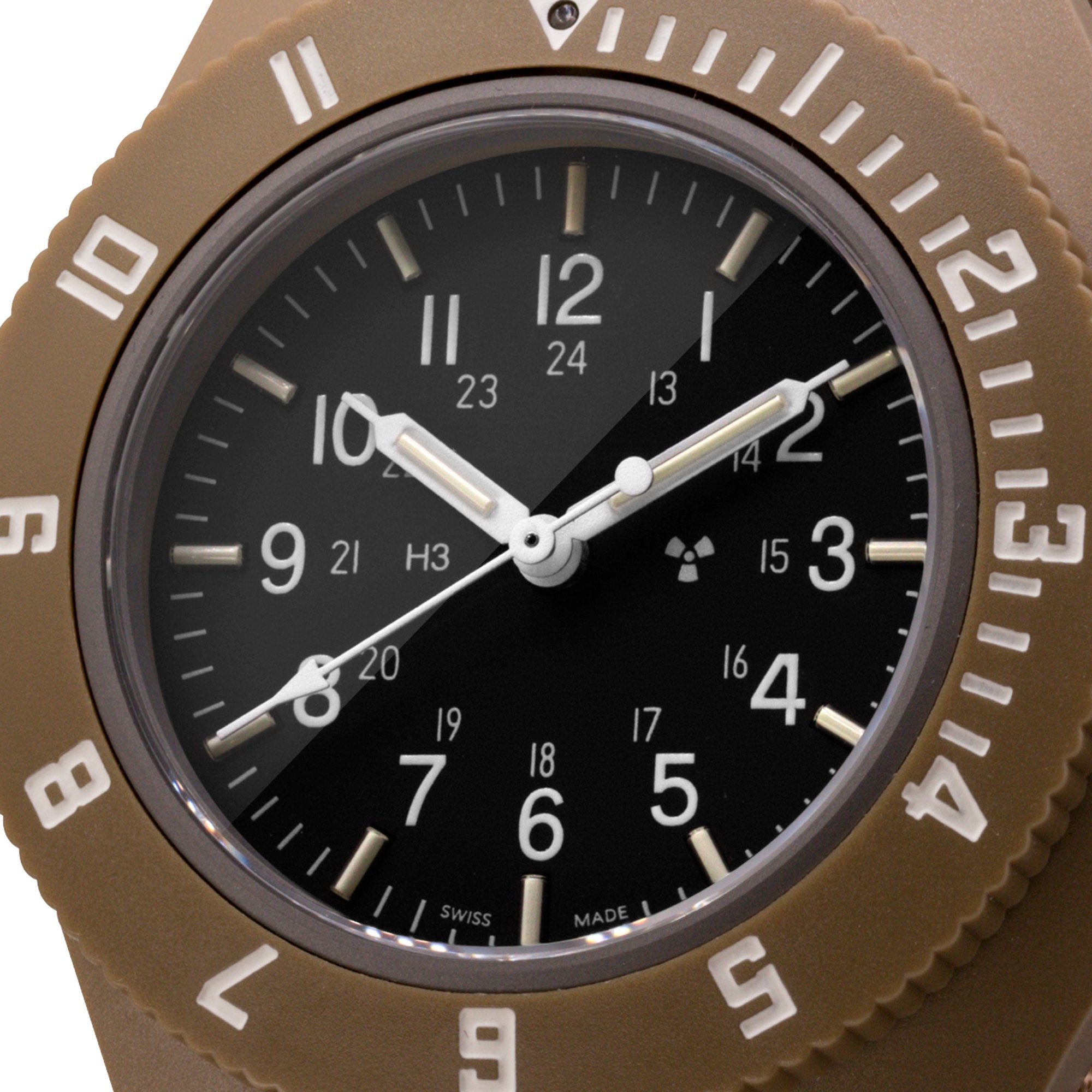 Nawigator pilota Desert Tan – sterylna tarcza – 41 mm – zegarek maratoński