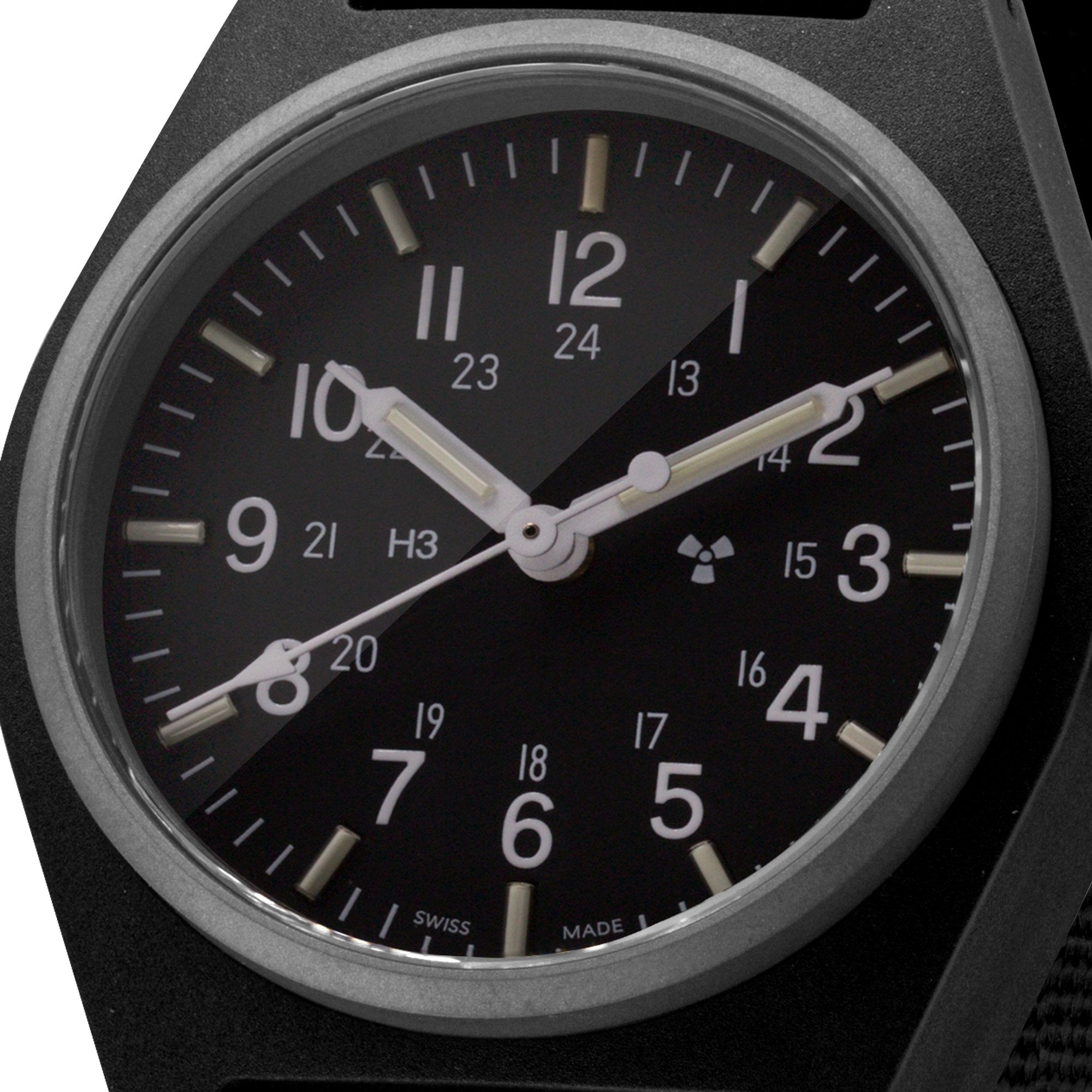 Steriles Zifferblatt mit schwarzem General Purpose Quartz (GPQ) – 34 mm – Marathonuhr