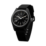 Czarny kwarcowy ogólnego przeznaczenia z datownikiem (GPQ) bez oznaczeń rządowych – 34 mm – zegarek maratoński